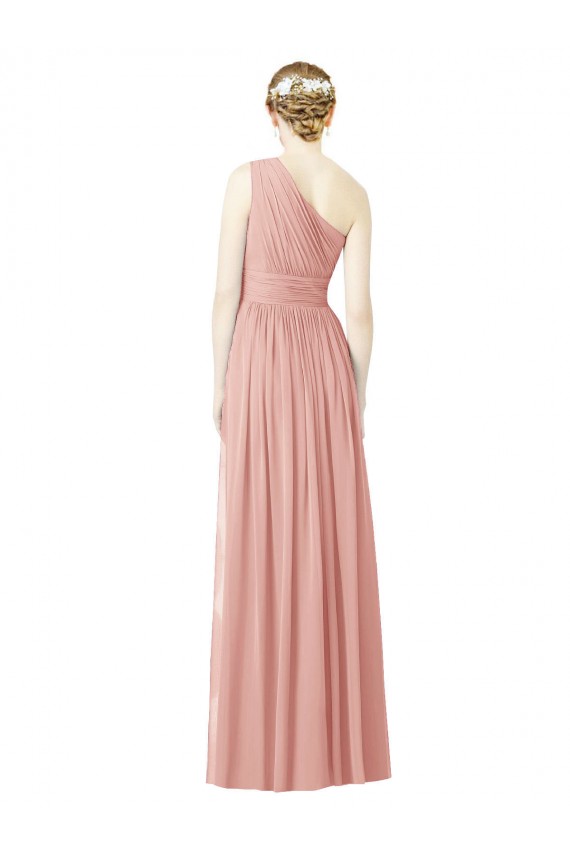 A-Linien Eine-Schulter Chiffon Lange Brautjungfernkleider Verkauf