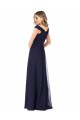 Dunkelmarine A-Linien Off-Schulter Chiffon Lange Brautjungfernkleider Kaufen