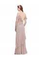 Dunkelmarine A-Linien Off-Schulter Spaghetti-Träger Chiffon Lange Brautjungfernkleider Kaufen