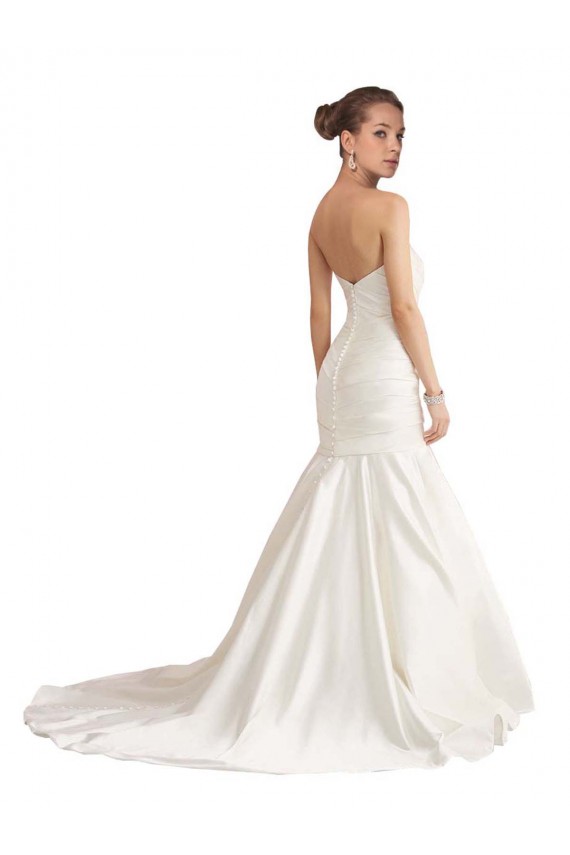 Elfenbein Meerjungfrau Trägerlos Kapelle-schleppe Satin Strand Brautkleider Kaufen