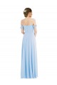 Helles Himmelblau A-Linien Off-Schulter Chiffon Lange Formale Brautjungfernkleider / Abendkleider Kaufen