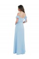 Helles Himmelblau A-Linien Spaghetti-Träger Chiffon Lange Brautjungfernkleider Kaufen
