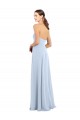 Helles Himmelblau A-Linien Trägerlos Chiffon Lange Brautjungfernkleider Kaufen