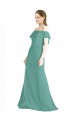 Isländisches Silber A-Linien Off-Schulter Chiffon Lange Brautjungfernkleider Kaufen
