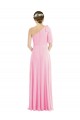 Kaum Rosa Trompete Eine-Schulter Chiffon Lange Brautjungfernkleider Kaufen