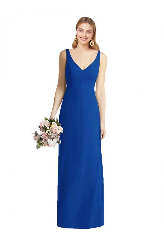 Königsblau Meerjungfrau Trägerlos Chiffon Lange Brautjungfernkleider Kaufen
