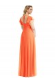 Mandarinen-Tango A-Linien Quadrat Ausschnitt Chiffon Lange Brautjungfernkleider Kaufen