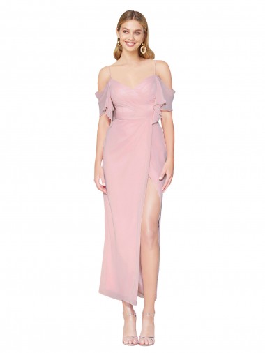 Primel Meerjungfrau Off-Schulter Knielang Chiffon Kurze Formale Brautjungfernkleider / Abendkleider / Abiballkleider Verkauf
