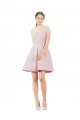 Rosa A-Linien Knielang Satin Kurze Brautjungfernkleider / Cocktailkleider / Heimkehr Kleider Kaufen