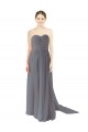 Schiefergrau A-Linien Chiffon Lange Brautjungfernkleider Kaufen