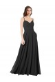 Schwarz A-Linien Chiffon Lange Brautjungfernkleider Kaufen