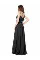 Schwarz A-Linien Chiffon Lange Brautjungfernkleider Kaufen