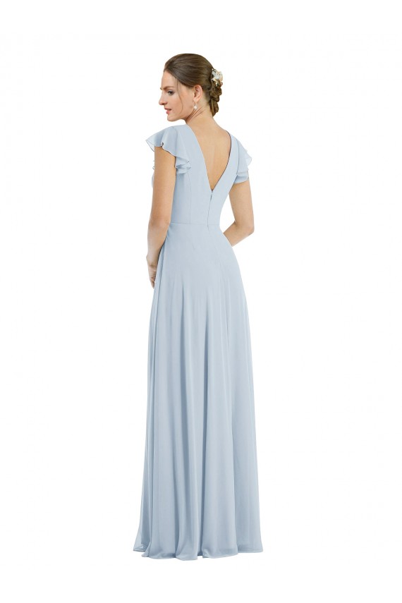 Seeglas A-Linien Chiffon Lange Formale Brautjungfernkleider / Abendkleider Kaufen