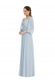 Seeglas A-Linien Off-Schulter Chiffon Lange Formale Brautjungfernkleider / Abendkleider Verkauf