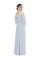 Seeglas A-Linien Off-Schulter Chiffon Lange Formale Brautjungfernkleider / Abendkleider Verkauf