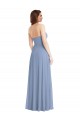 Staubiges Blau A-Linien Trägerlos Chiffon Lange Brautjungfernkleider Kaufen