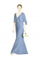 Staubiges Blau Trompete V-Ausschnitt Chiffon Lange Brautjungfernkleider Kaufen