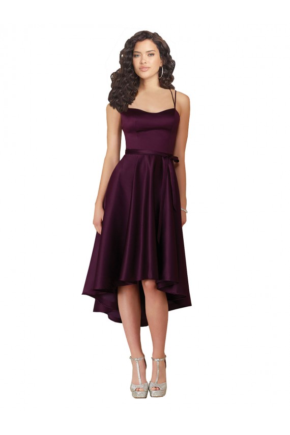 Traube A-Linien Scoop Neck Satin Kurze Brautjungfernkleider / Abiballkleider Kaufen